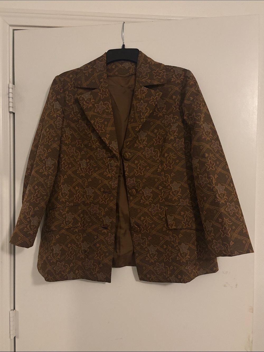 Brown Floral-Patterned Women's Blazer